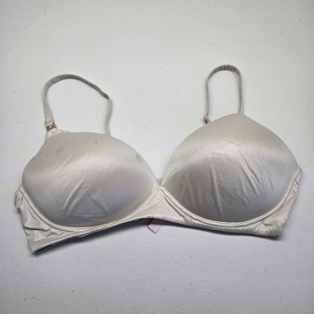 Victoria's Secret Women Bra 36DD‎ Beige Body By T Shirt Wireless READ